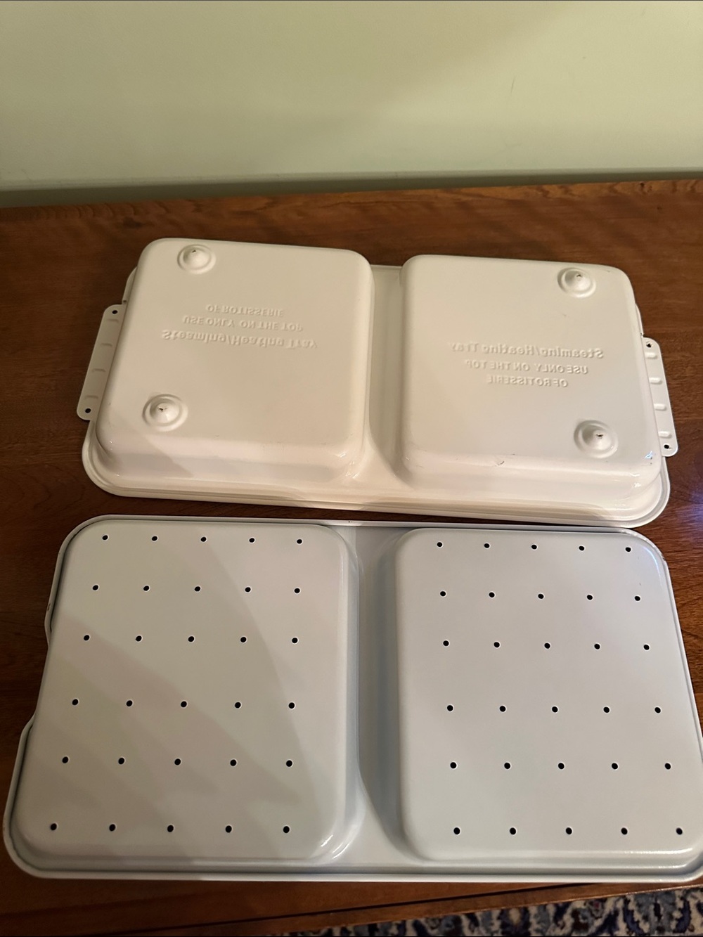 Ronco showtime rotisserie White Dual-Compartment Steamer Tray with Lid - Picture 3 of 4